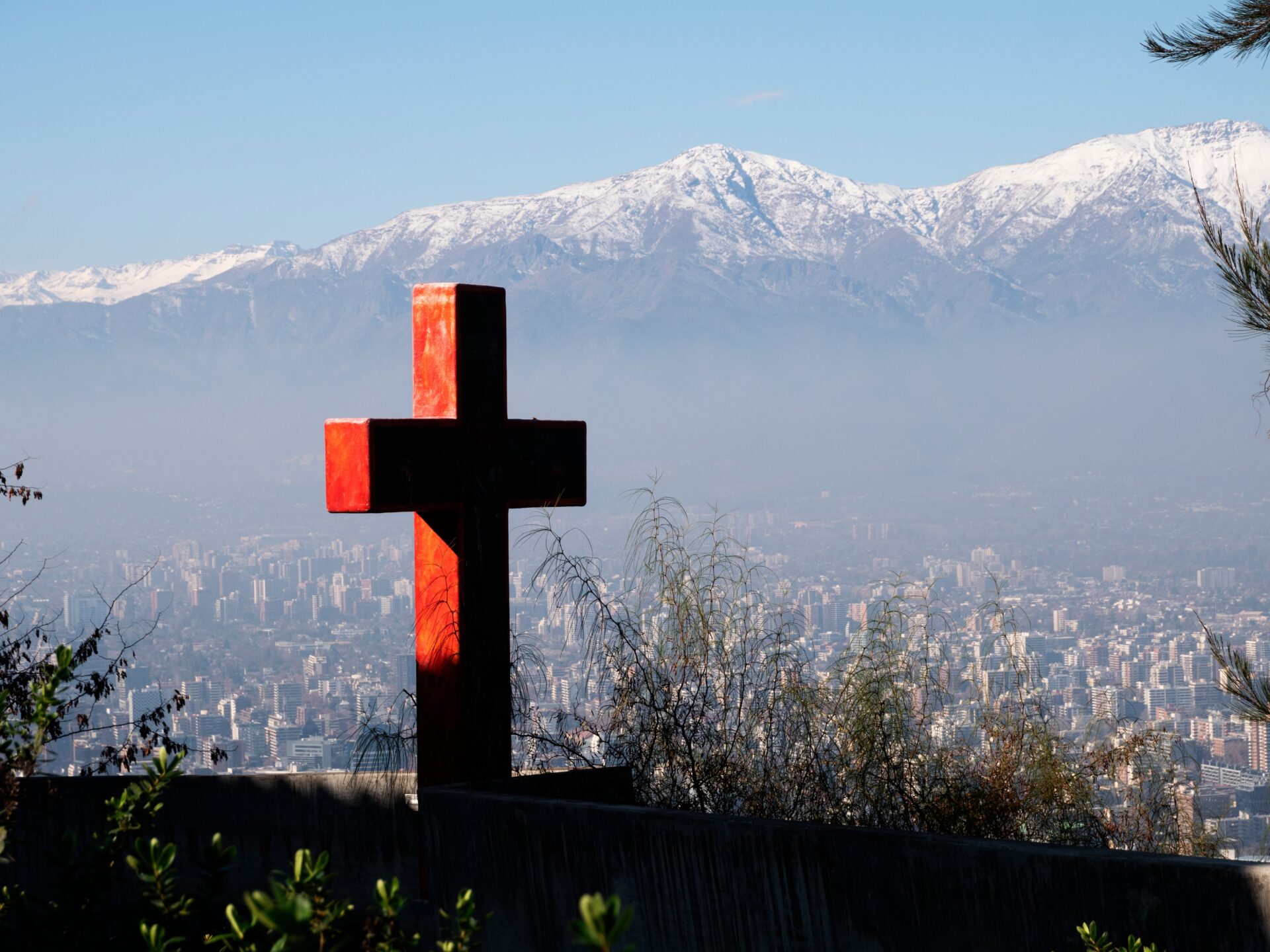 Blick von Cerro San Cristóbal über Santiago de Chile