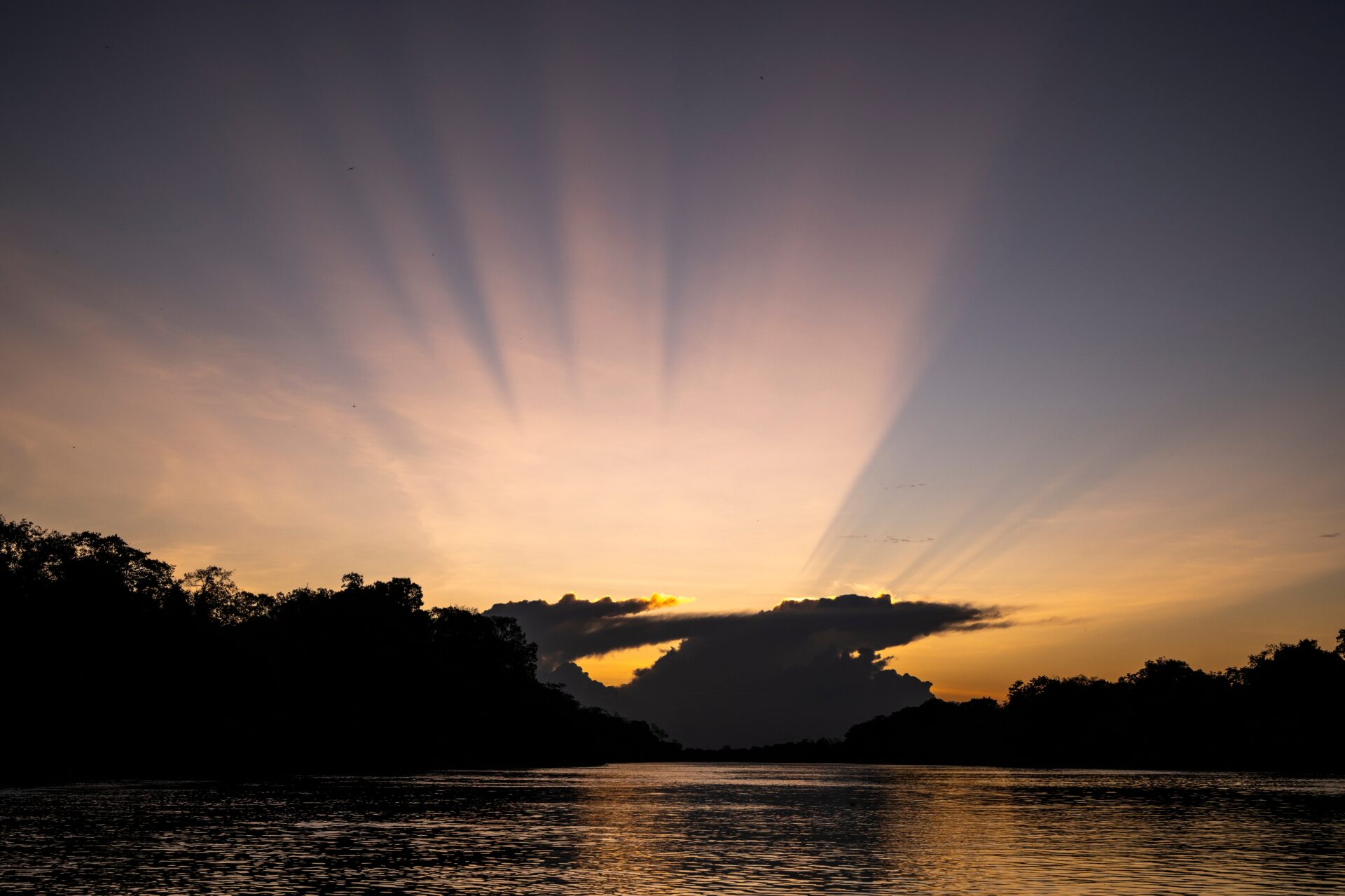 Sonnenuntergang über dem Amazonas