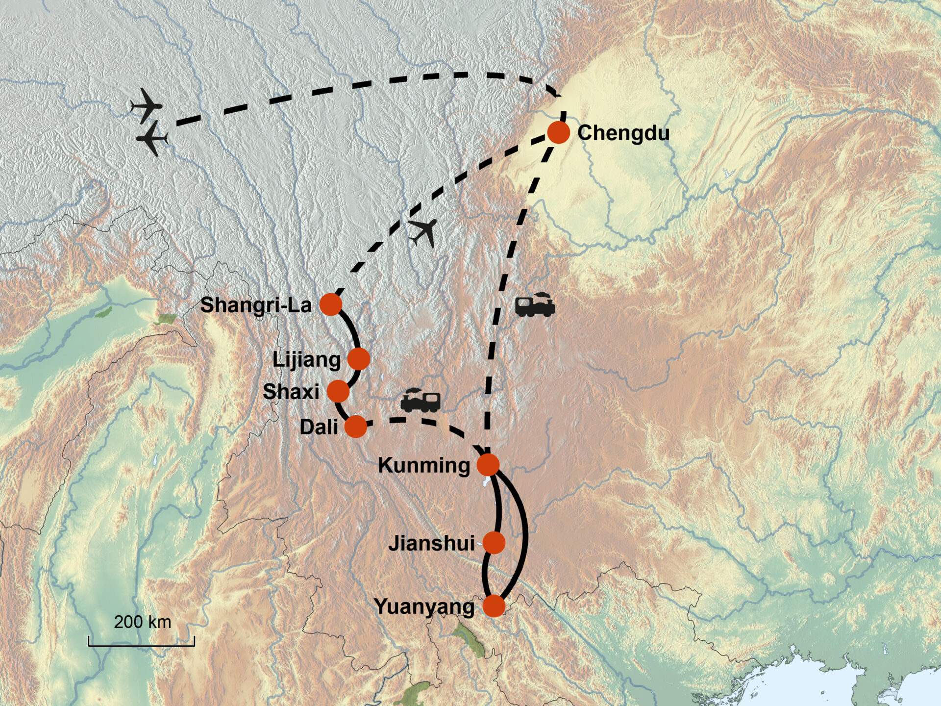 Yunnan mit Chengdu