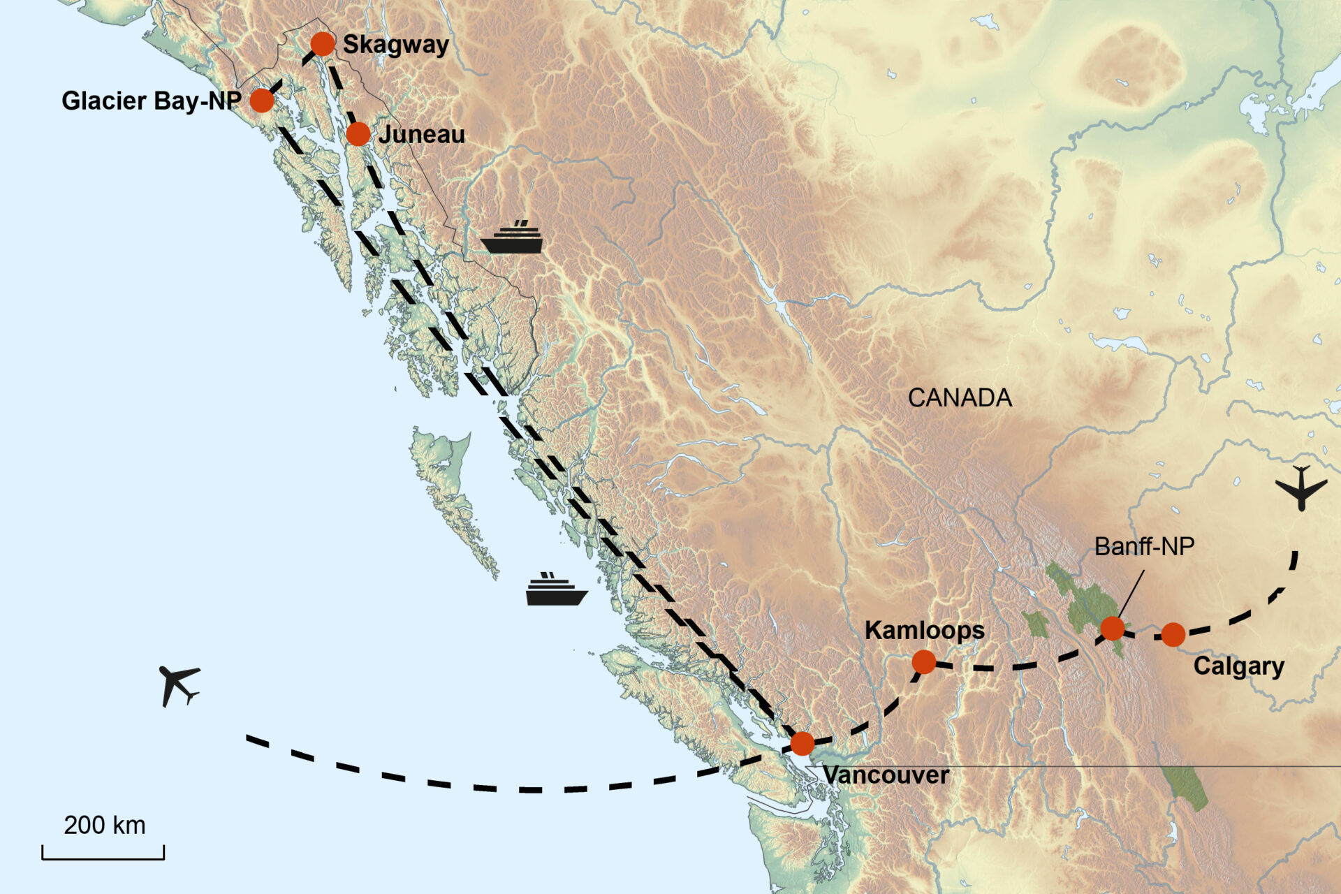 Kanada & Alaska per Zug und Schiff