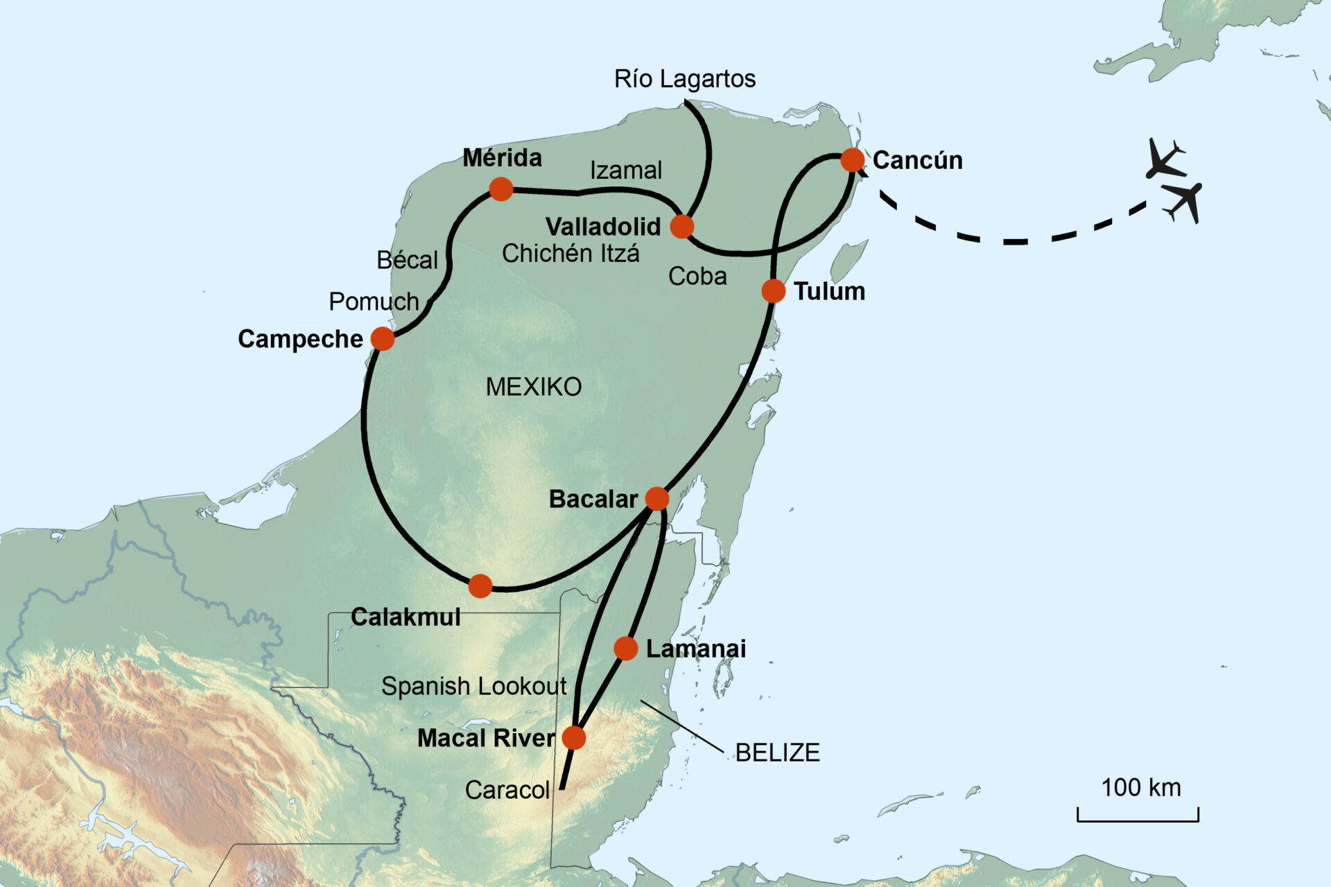 Tropische Wildnis und alte Maya-Stätten