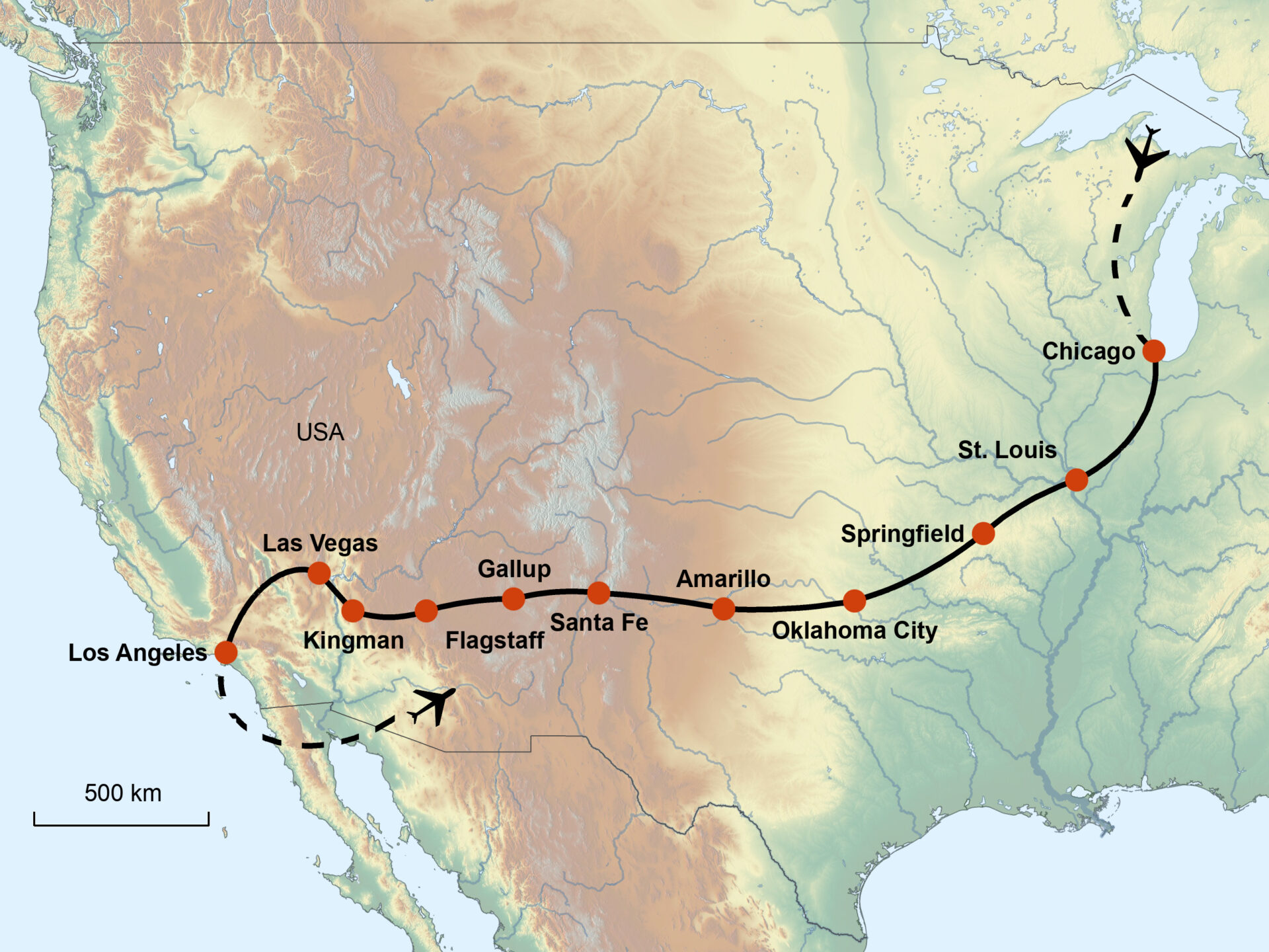 USA „Roadtrip entlang der legendären Route 66“ Termine 2025/2026
