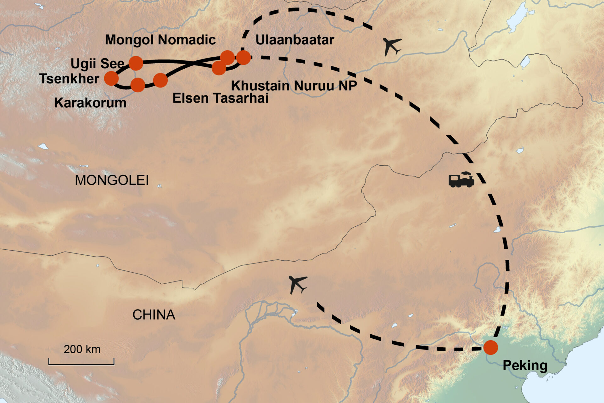 Höhepunkte der Mongolei bis Peking