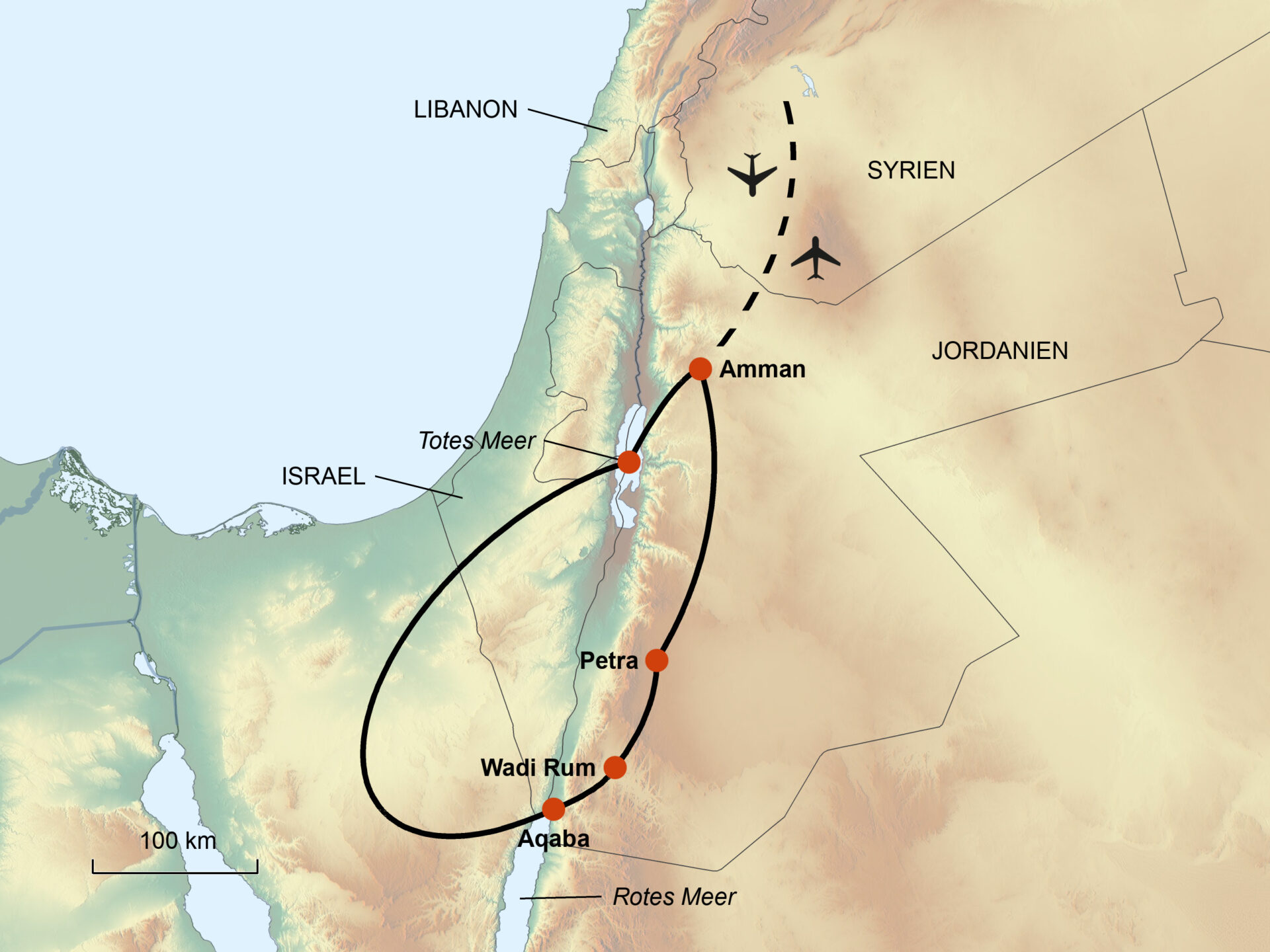 Jordaniens Höhepunkte